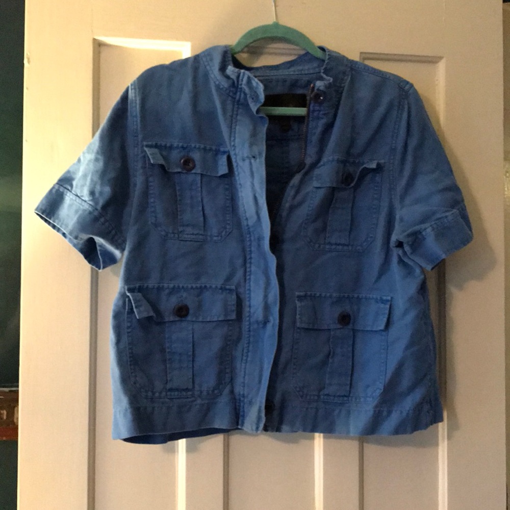 J Crew cropped swing safari jacket in L